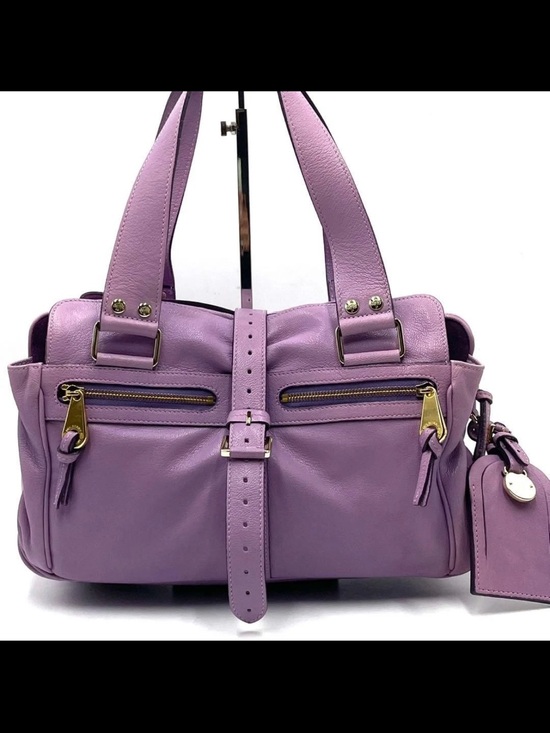 Mulberry Handbags - Mulberry Lavender Leather Shoulder Bag with Gold Hardware